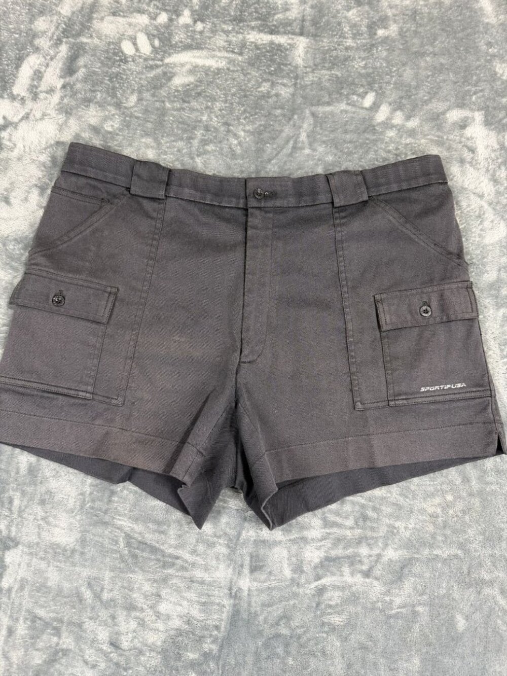 Sportif USA Mens Cargo Shorts Black  Size 42 Polyester Cotton Spandex Blend